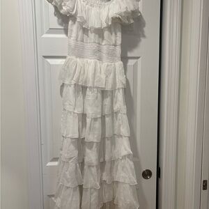 Chic White Layered Maxi Dress